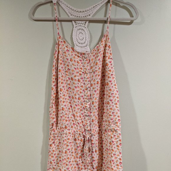 Floral Crochet Shorts Romper - Picture 1 of 6